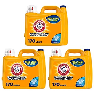 170-Oz. Arm & Hammer Liquid Laundry Detergent (Clean Burst) 3 for $29.84 & More w/ S&S + Free Shipping