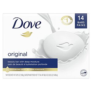 14-Count 3.75-Oz Dove Beauty Soap Bars w/ Moisturizing Cream (Original) $10.57 + Free Shipping w/ Prime or on $35+