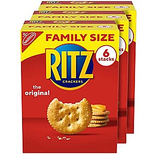 RITZ Original Crackers, Family Size, 3 Boxes $7.53 S&S Amazon