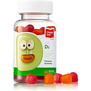Chapter One Vitamin D3 (1000IU) Chewable Gummies for Kids $3.50 w/ S&S