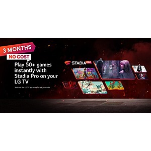 Free 3 months of Stadia Pro for select LG TV models (2020 or newer)