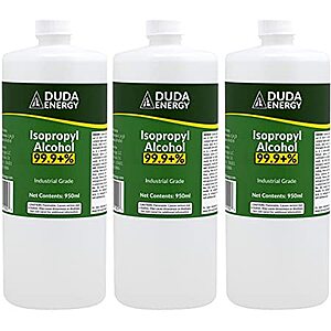 Duda Energy 99.9+% Pure Isopropyl Alcohol Industrial Grade 0.75 gallons, 2850mL $18.11 w/ S&S