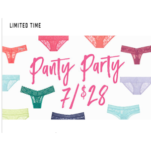 Victoria's Secret Women's Panties (Various Styles)  7 for $28 + Free S&H on $50+