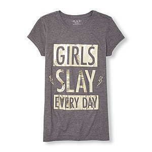 The Children's Place Clearance: Girls L/S "# No Filter" Knit Top $2.99, "Girls Slay Everyday" Tee $2.10 & More + Free S/H