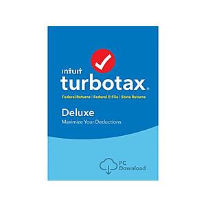 TurboTax Deluxe 2018 Federal + State + E-file [Download] @ Newegg $35