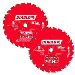 2-pack: Diablo 7.25” , 24 tooth framing saw blade - $12.88