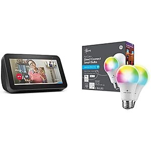Echo Show 5 (2nd Gen) + 2-Pack GE CYNC Smart LED Color Bulb $40 or Less + Free S/H