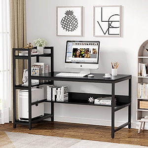 60 inch Computer Desk Study Desk with Reversible Storage Shelves $58.99 Shipped