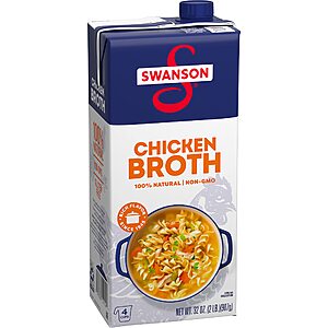 32-Oz Swanson 100% Natural Chicken Broth $1.19 w/ S&S + Free Shipping w/ Prime or on $35+