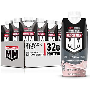 12-Count 11-Oz Muscle Milk Pro Advanced Nutrition Protein Shake (Strawberry) $16.65 & More w/ Subscribe & Save