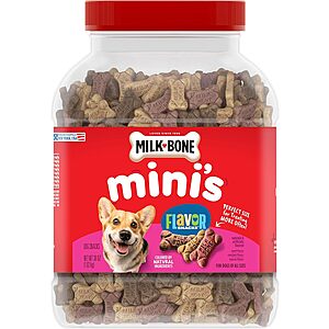 36-Ounce Milk-Bone Mini's Flavor Snacks Crunchy Dog Biscuit Treats $6.32 w/ S&S + Free Shipping w/ Prime or on $35+