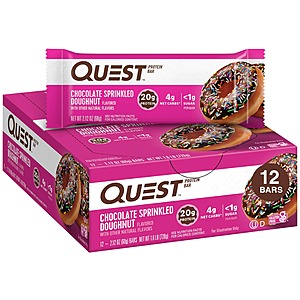 12-Count Quest Nutrition Protein Bars (Sprinkled Donut) $15.40 w/ Subscribe & Save & More