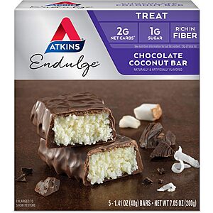 2 Pack Atkins Endulge Chocolate Coconut Bar, 10 count total $9.08
