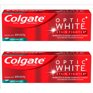 4.2-Oz Colgate Optic White Stain Fighter Teeth Whitening Toothpaste (Various) 2 for $1 + Free Store Pickup & More