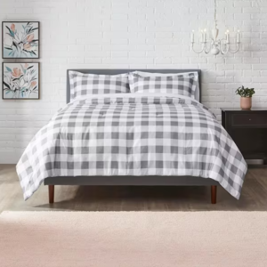 StyleWell Comforter Sets: Tatefield Stone Gray Reversible Gingham (Twin) $14.60 & More + Free S&H