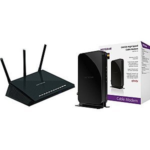NETGEAR Nighthawk AC1750 Smart Dual Band WiFi Router (R6700) with DOCSIS 3.0 Cable Modem $88.46
