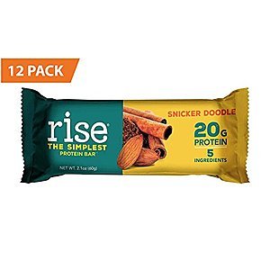 Rise Bar Real Whole Food, Whey Protein Bar, 12 Pack (Snickerdoodle) $12.23 (or less w/S&S)