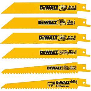DEWALT Reciprocating Saw Blades, Metal/Wood Cutting Set, 6-Piece (DW4856) $9.98