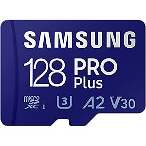 Amazon Samsung Pro+ 128GB with microSD USB reader for up to 160MB/s $27.99