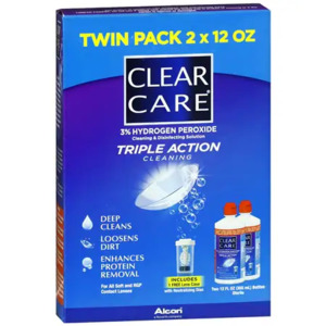 2-Pack 12oz Clear Care Cleaning & Disinfecting Solutions $8.09