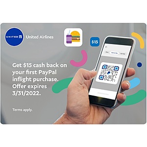 Paypal: $15 Cash Back On Your First United Inflight Purchase