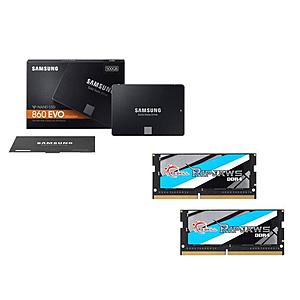 500 GB Samsung 860 EVO 2.5" SATA III V-NAND 3-Bit MLC Internal SSD + 16 GB (2 x 8 GB) G.SKILL Ripjaws 260-Pin DDR4-2400 Laptop Memory Kit for $229.99 & More @ Newegg