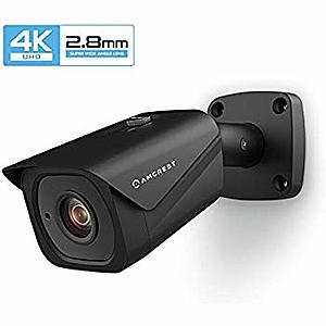 $61.60 before tax - LIGHTING DEAL w PROMO CODE Amcrest UltraHD 4K (8MP) Outdoor Bullet POE IP Camera, 3840x2160, 131ft NightVision, 2.8mm Lens, Weatherproof, MicroSD Rec, Black
