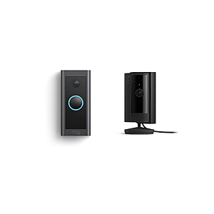 Ring Indoor Cam, Black with Ring Video Doorbell Wired $59.99