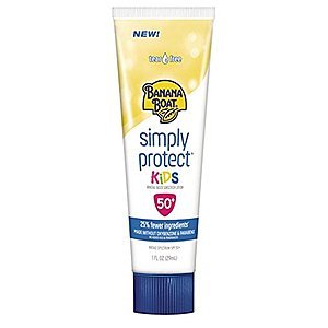 Banana Boat Sunscreen Simply Protect Kids Tear Free, Broad Spectrum Mineral Sunscreen Lotion, TSA Approved Size, SPF 50+, 1 oz [Lotion] $0.94 or less