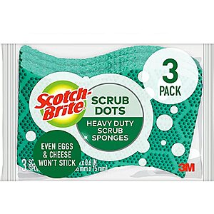3-Pack Scotch-Brite Scrub Dots Heavy Duty Scrub Sponges $2.40 w/ S&S + free shipping w/ Prime or on $25+