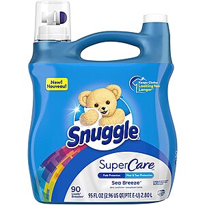 95-Oz Snuggle SuperCare Liquid Fabric Softener (Sea Breeze) $5.55 + free shipping w/ Prime or on $25+