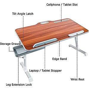 Kavalan Foldable Laptop Bed Tray Desk (various colors) $27.50 + Free Shipping