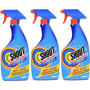 3-Pack 22-Oz Shout Advanced Spray & Wash Laundry Stain Remover Gel $8.60 ($2.86 each) w/ S&S + Free Shipping w/ Prime or on $25+