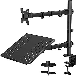 Huanuo Monitor Mount with Laptop Tray $25 + Free Shipping