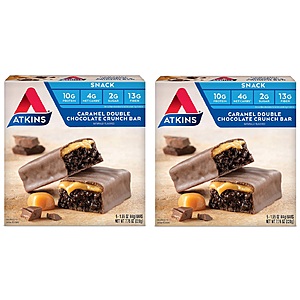 5-Count 1.55-Oz Atkins Snack Bars (Caramel Double Chocolate Crunch) 2 for $8.20 w/ S&S + Free Shipping w/ Prime or Orders $25+