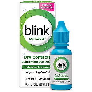 0.34-Oz Blink Contacts Lubricating Eye Drops $1 + Free Store Pickup ($10 Minimum Order)