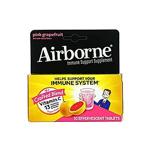 10-Count Airborne 1000mg Vitamin C Effervescent Tablets (Pink Grapefruit) $2.20 + Free Shipping w/ Amazon Prime