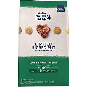 Natural Balance Dry Dog Food: 12-lbs Limited Ingredient Lamb & Brown Rice Recipe $26.40 w/ S&S + Free S&H & More