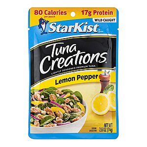 24-Pack 2.6oz StarKist Tuna Creations Pouches (Lemon Pepper) $16.20 w/ Subscribe & Save