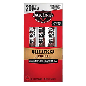 Jack Link's: 8-Oz Beef Jerky (Original) $7.70, 20-Pack 0.92-Oz Beef Sticks (Original) $13.55 & More w/ Subscribe & Save