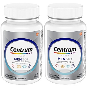 100-Count Centrum Silver Men 50+ Multivitamin Tablets 2 for $12.30 ($6.14 each) w/ S&S + Free Shipping w/ Prime or on $25+