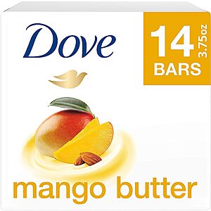 14-Count 3.75-Oz Dove Beauty Moisturizing Bar Soap (Mango Butter) $9.40 w/ S&S + Free Shipping w/ Prime or on $25+