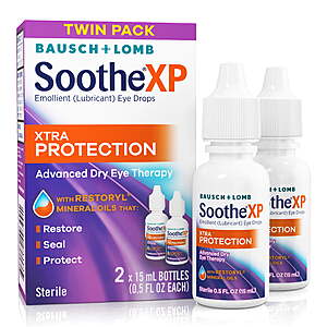 2-Pack 0.5-Oz Bausch & Lomb Soothe XP Dry Eye Drops $10.80 w/ S&S + Free Shipping w/ Prime or on $25+