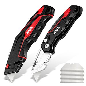 2-Pack KATA Heavy Duty Retractable & Folding Utility Knife Set w/ 10 Blades $6.30 + Free Shipping w/ Prime or on $25+