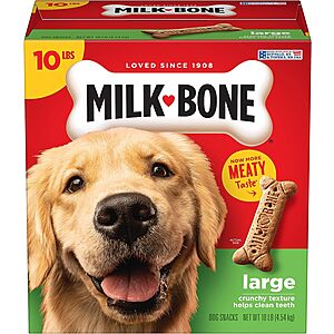 10-lbs Milk-Bone Original Dog Treats Biscuits (Large or Medium) $10.50 w/ S&S + Free Shipping w/ Prime or on $35+