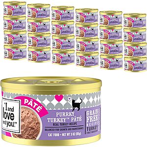 24-Pack 3-Oz "I and love and you" Naked Essentials Canned Wet Cat Food (Purrky Turkey) $20.10, (Tuna FIntastic) $22.80 w/ S&S + Free Shipping w/ Prime or on $35+