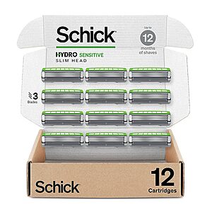 Schick Men's Razors: 12-Count Hydro Sensitive Refills $16.50 & More + w/ Subscribe & Save