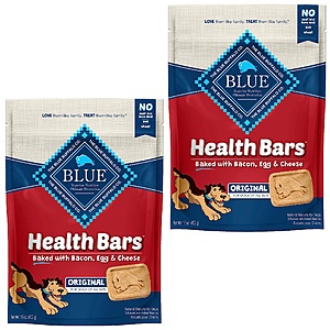 Blue Buffalo Dog's & Cat's Treats: 16-Oz Health Bars Natural Crunchy Dog Biscuits 2 for $4.75, 12-Oz Bursts Crunchy Cat Treats 2 for $8.55 & More w/ S&S + FS w/ Prime or on $35+