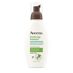 6-Oz Aveeno Positively Radiant Clear Complexion Foaming Facial Cleanser $3.45 w/ S&S + Free Shipping w/ Prime or on $35+