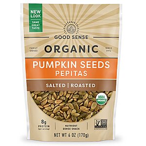 6-Oz Good Sense Roasted & Salted Organic Pumpkin Seeds (Pepitas) $3 + Free Shipping w/ Prime or on $35+